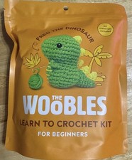 New Woobles FRED THE DINOSAUR Learn To Crochet Kit Hook No Pre-Started Piece