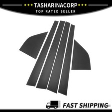 6 Pcs Door Pillar Window Trim For Honda Accord Wagon 94-97 Black Carbon Fiber