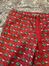 Vineyard Vines Men's Flannel Pajama Pants Medium Christmas Red Santa Whale