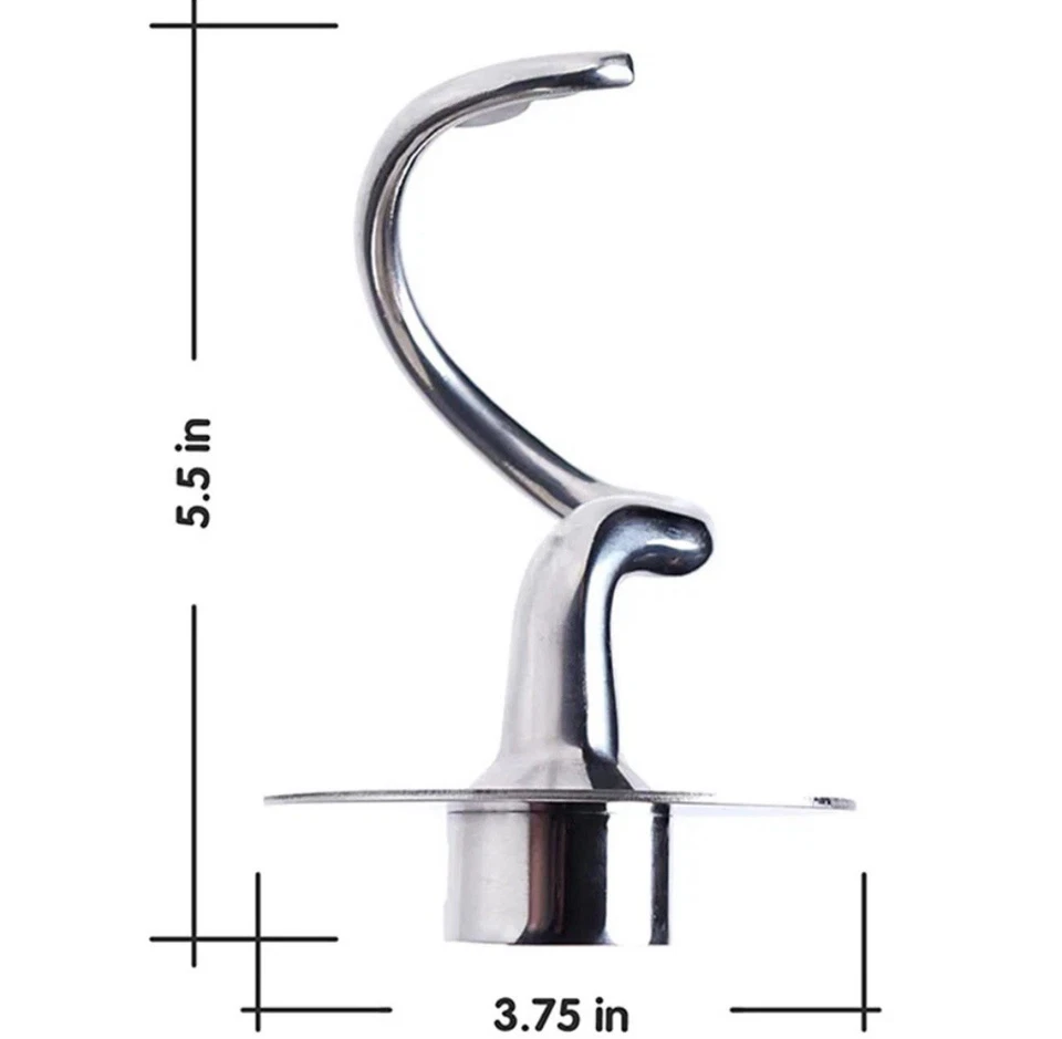 Stainless Steel Spiral Dough Hook for Stand Mixer Fits 4.5 KSM90 KSM103 KSM110 - Image 2 of 4