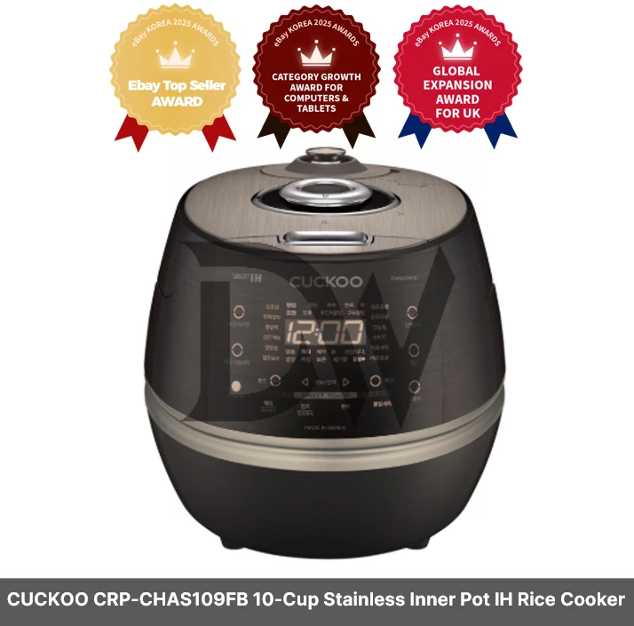 CUCKOO CRP-CHAS109FB 10-Cup Stainless Inner Pot IH Rice Cooker / 220V/EU PLUG