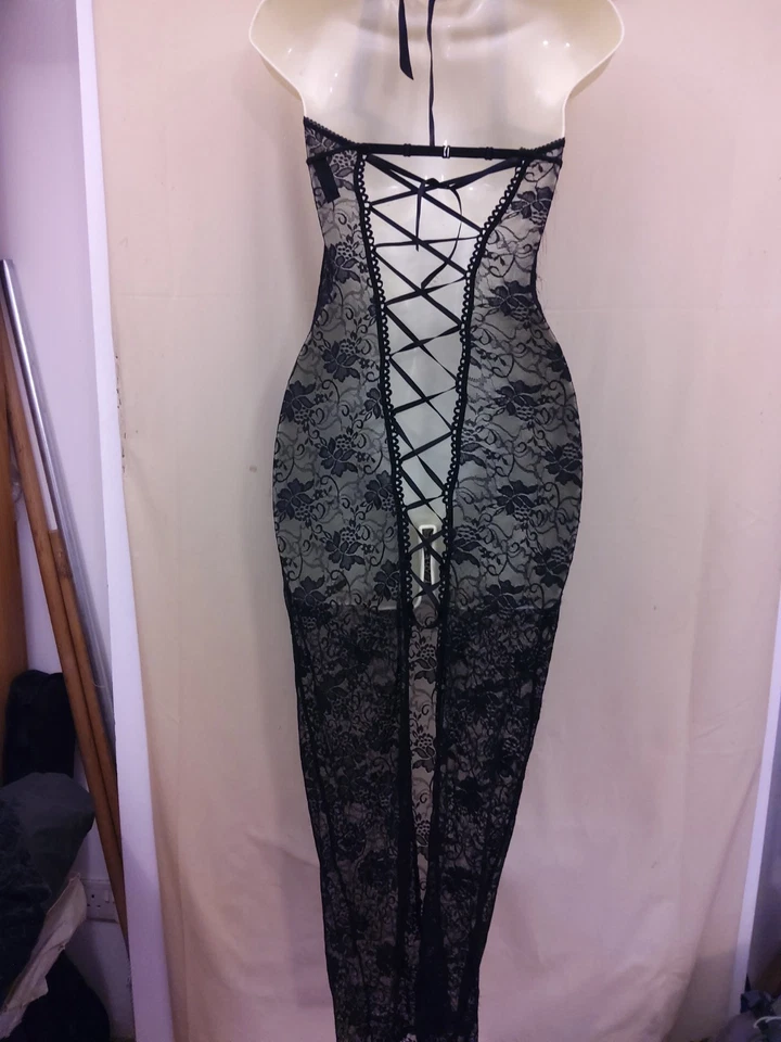 Ann Summers Black.lace Night Dress Size S, - Image 4 of 4