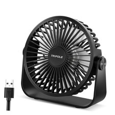 USB Desk Fan 4.5 Inches Portable Mini Fan Powerful 3 Speeds Wind Black