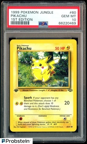 1999 Pokemon Jungle 1st Edition #60 Pikachu PSA 10 GEM MINT
