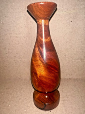 Hand Crafted Lathe Turned Small Wooden Flower Bud Vase 7 Inch
