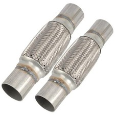 2 Pack 2.5 x 6 x 10 Inch Stainless Steel Heavy Duty Exhaust Flex Pipe, Double