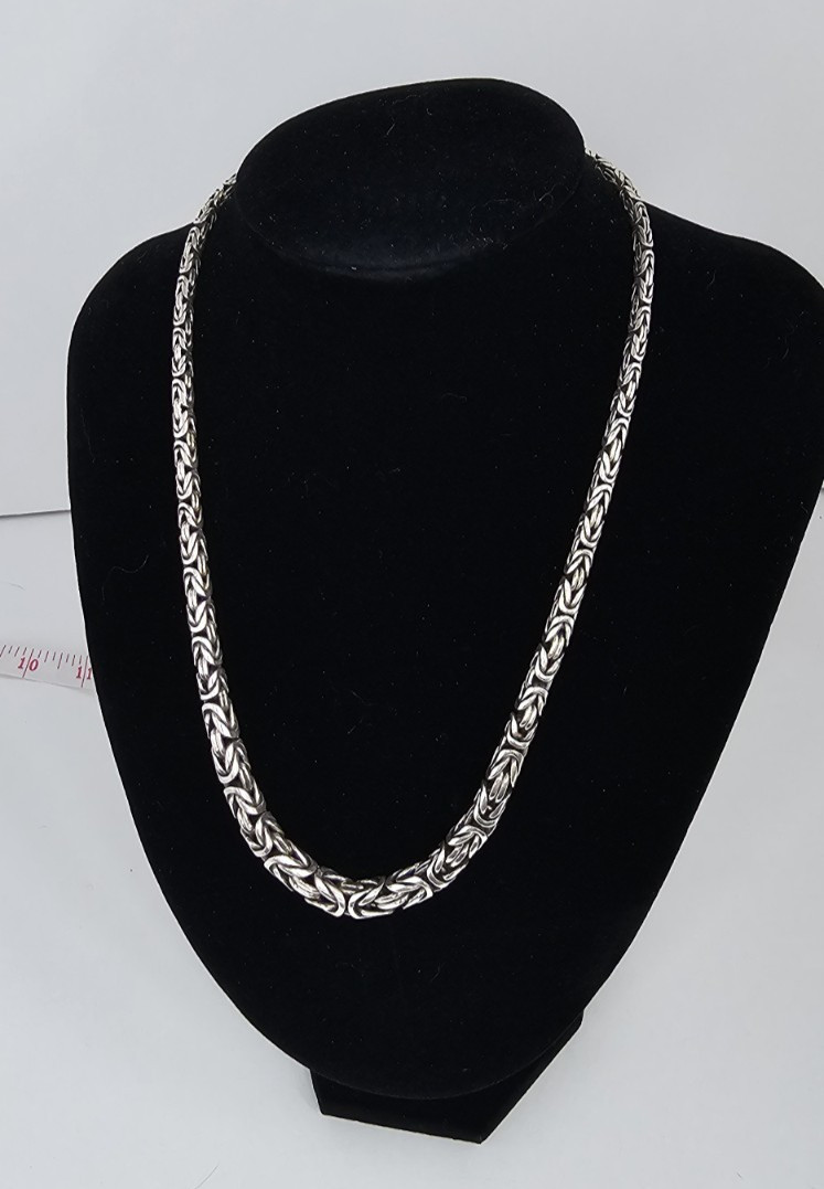 vintage BALI Solid Sterling Silver Byzantine Chai… - image 8