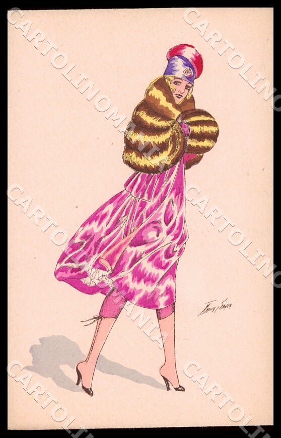 Artista Sager X. Cartolina Art Decò Fashion Lady Noyer 36 CT0502