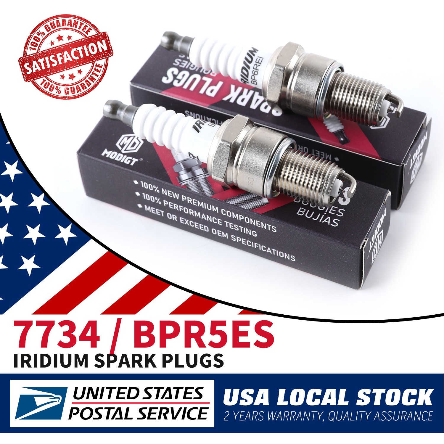 Set of 2 For NGK 4006 BPR5ES 7734 Iridium Spark Plugs for Renault Dodge Suzuki