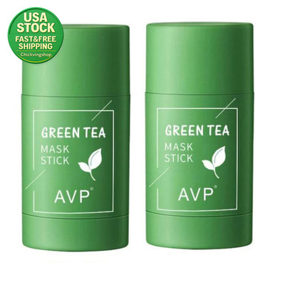 Green Tea Mask Stick for Face 2 Pcs Moisturizing Blackhead Remover 10 Minute