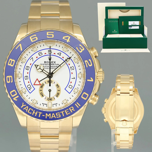 MINT PAPERS MERCEDES HANDS Rolex Yacht-Master 2 Yellow Gold 44mm 116688 Watch