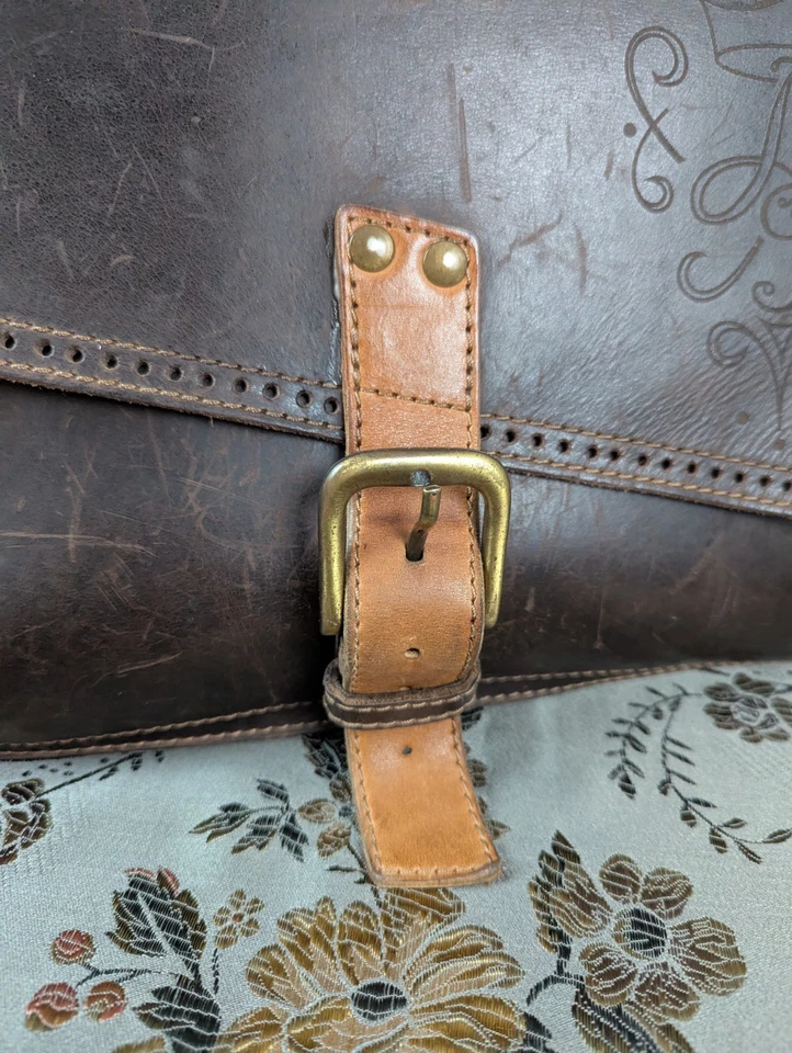 Bolso/Maletín/Mochila Mensajero Unisex John Fluevog Cuero 3 en 1 de Lujo Foto 3 de 4