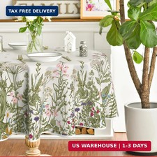 Horaldaily Spring Summer Tablecloth 70x70 Inch Round, Wild Flowers Floral Table
