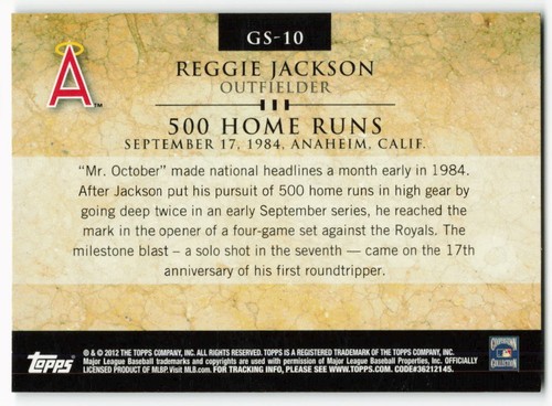 Reggie Jackson Topps Golden Greats 2012 - California Angels - Imagen 2 de 2