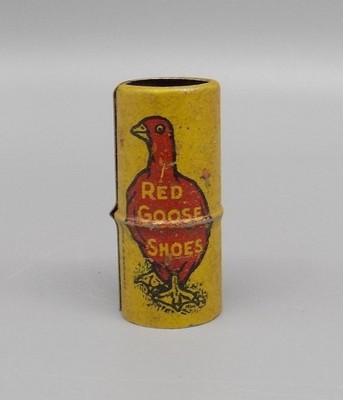 Vintage Rare Red Goose Shoes Whistle Works Advertising Give Away Tin Germany