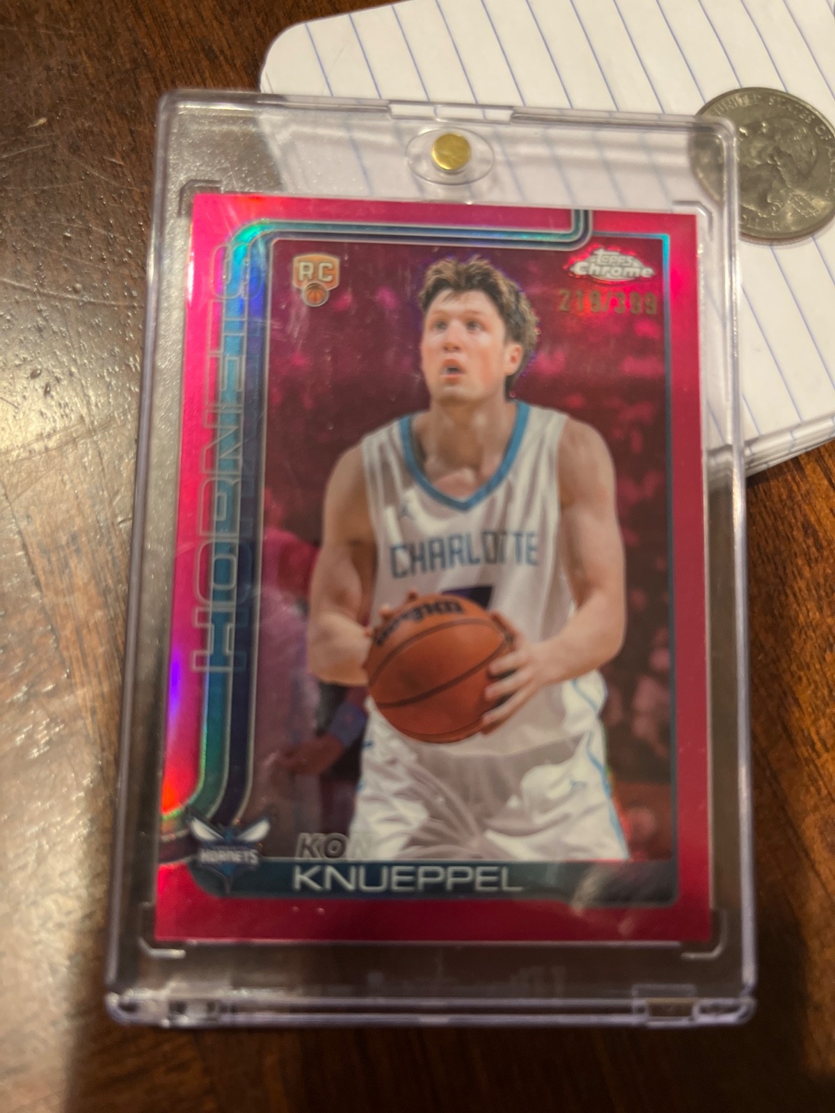 Kon Knueppel 2025 Topps Chrome #254 Magenta Refractor Rookie RC /399