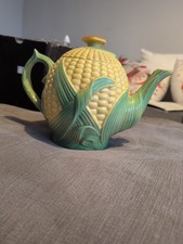 Antique Solean Ware "Corn On The Cob" Lidded Tea Pot