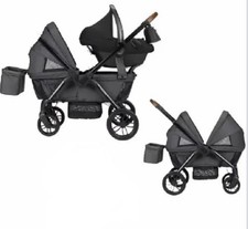 Nuovo set passeggino bebe confort Helios doppio carro grigio + seggiolino auto Maxi Cosi