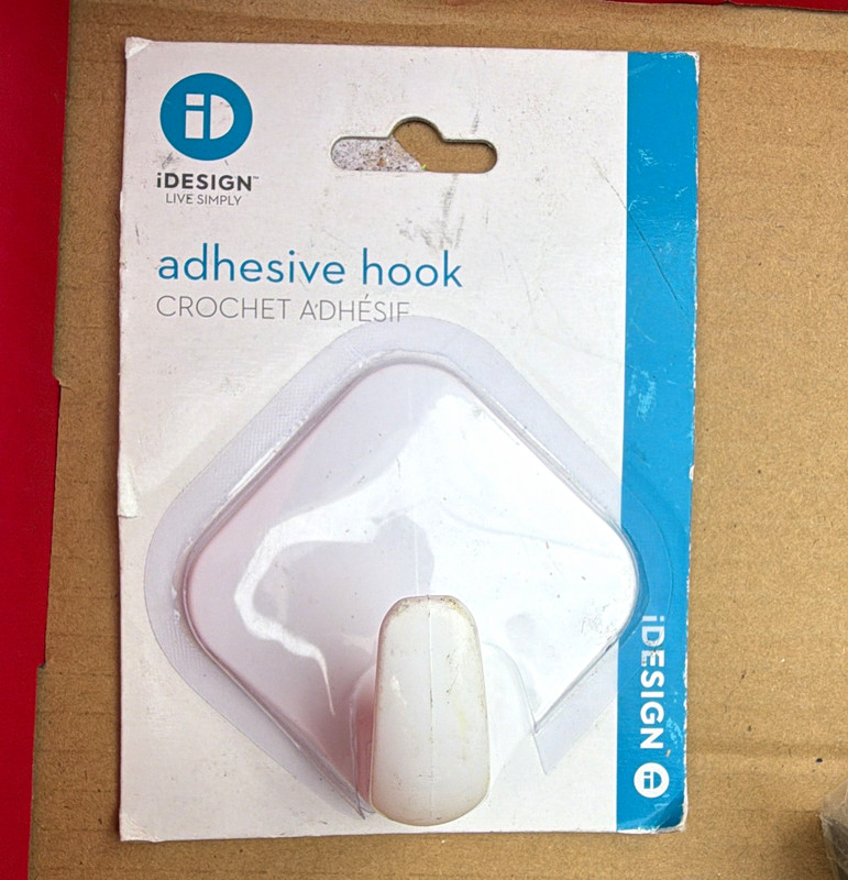 iDesign White Adhesive Wall Mounted Hook, Bathroom, Plastic, Traditional, 1 Hook
