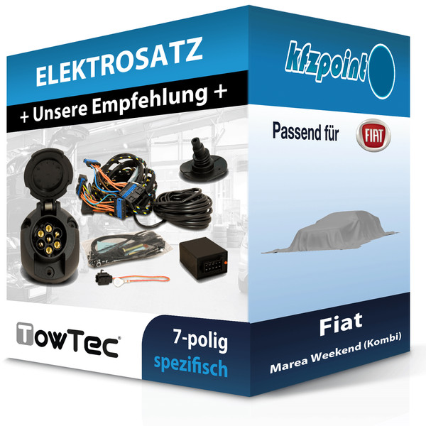 Towtec E-Satz 7Polig Fahrzeugspezifisch Passend für Fiat Marea Weekend (Kombi)-image