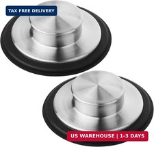 2PCS Stainless Steel Kitchen Sink Drain Stopper Garbage Disposal Plug 3.5in