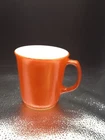 Vintage PYREX Corning Milk Glass Burnt Orange Rust Coffee Cup Mug D Handle RETRO