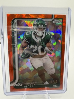 BREECE HALL 2025 TOPPS CHROME SAPPHIRE ORANGE /25 #238 JETS