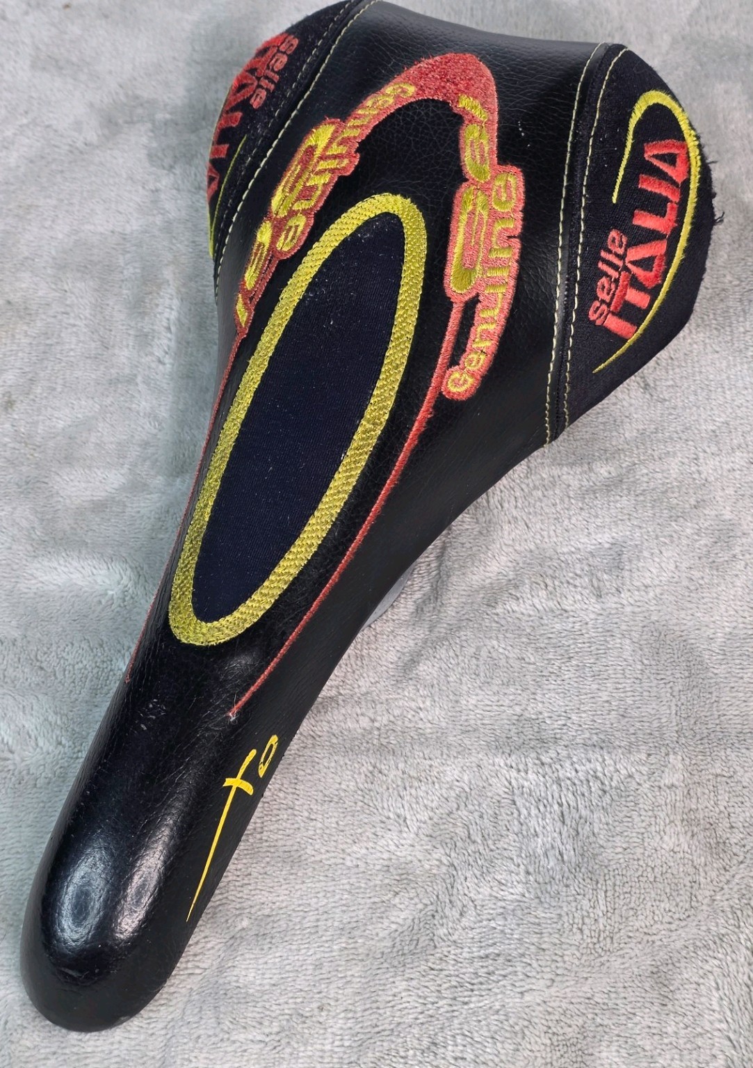 Selle Italia XO Genuine Leather Gel Bike Saddle Black Alloy 