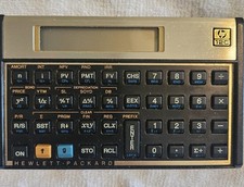 Vintage Hewlett Packard HP-12C Financial Calculator Case- Tested Works 5 x 3