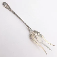 Dauphin (1897) by Durgin Sterling Silver Lettuce Fork 1.6ozt Monogrammed "HC"