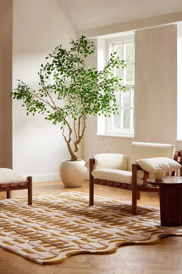 Шерстяной ковер ручной работы 9x12 футов — скандинавский узелковый дизайн с гребешком, небольшой ковер ручной работы 6x9 - Изображение 2 из 4