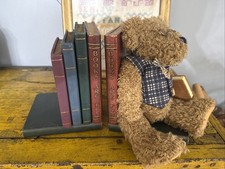VTG Teddy Bear Wood 2 Bookends Books R Fun Child Nursery Reading Library Decor