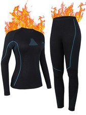 Women Thermal Underwear Sets Long Sleeve Base Layer Set Thermal Long Johns Se...