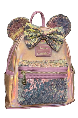 Loungefly Disney Minnie Mouse Sequin Mini Backpack Pink  display picture 2