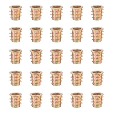 25pcs Screw with Gasket Zinc Alloy Hex Drive Threaded Inserts 2/7"-8 x 15mm