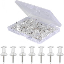 220-Pack Push Pins for Bulletin Board, Thumb Tacks with Clear Plastic Tip and St
