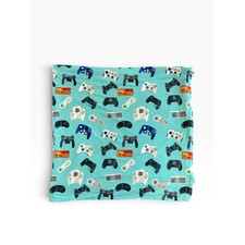 Posh Peanut Teal Video Game Controllers Swaddle Blanket