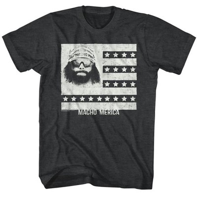 Macho Man - Mericaman - Short Sleeve - Heather - Adult - T-Shirt