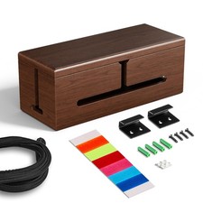 HomeBliss Large Cable Management Box-Stylish Wire Organizer, Brown