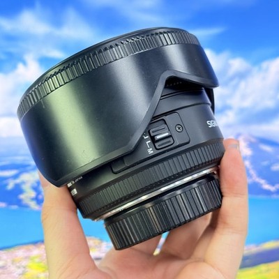 SIGMA 50mm f/1.4 EX DG HSM AF Lens For Nikon F + UV Filter- Grade A - Black