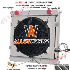 4 Row Aluminum Radiator Shroud Fan Relay Kits For Dragster Roadster 51963 80108N
