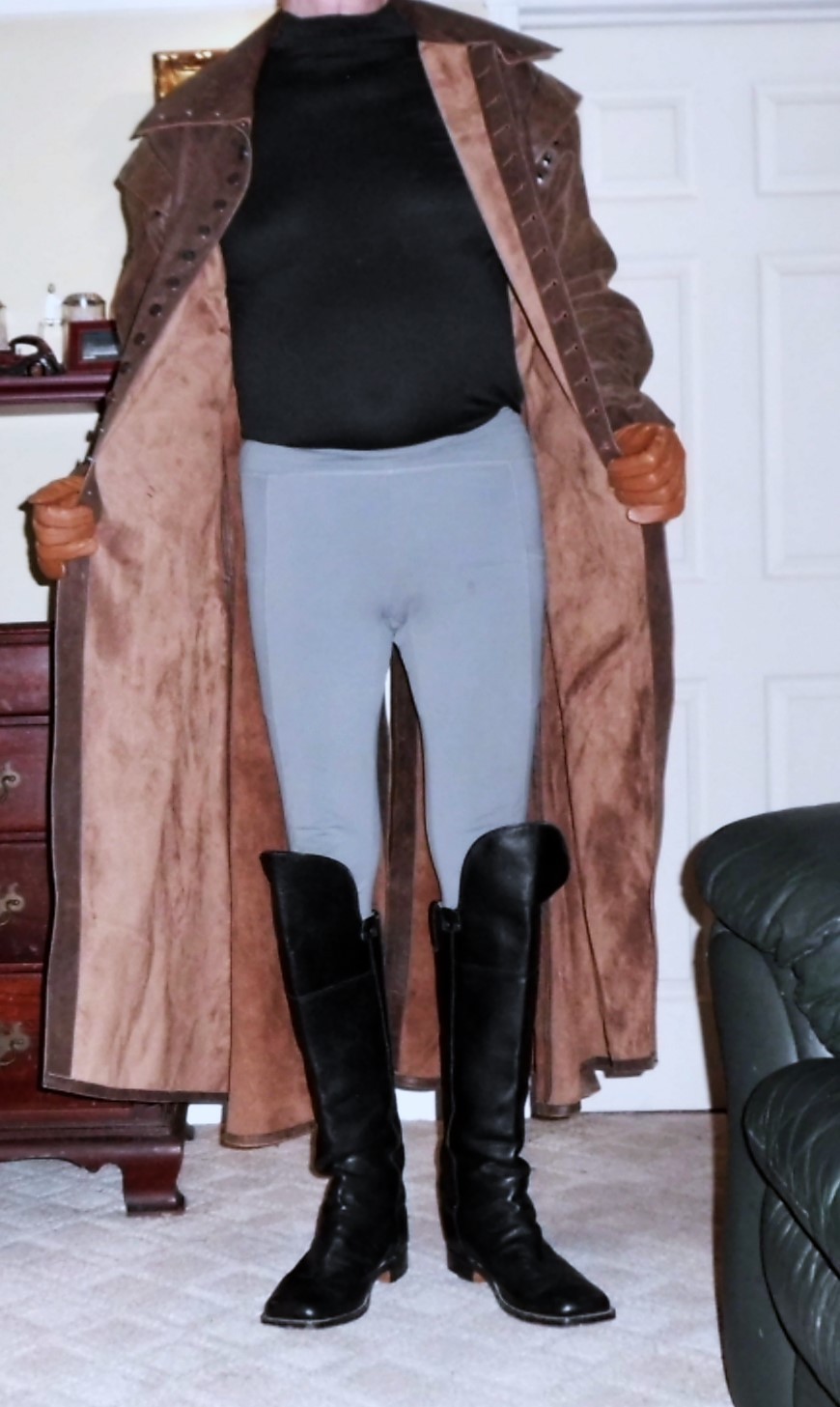 Ravenswood Brown Leather long Coat Size Large. LA… - image 17