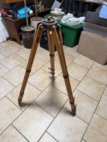 Vintage Dietzgen USCE Military Surveying Tripod Wood Brass