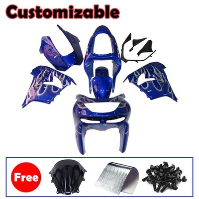 Injection Plastic Bodywork Fairing Kit for KAWASAKI ZX-9R 98-99 Custom Blue