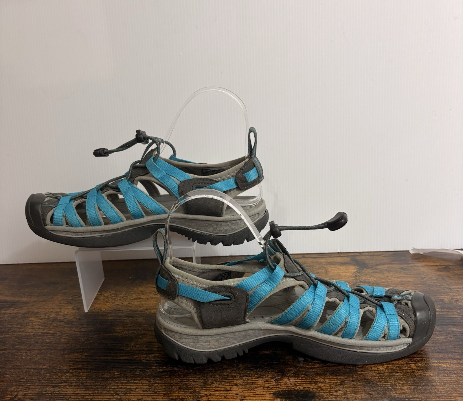 Sandali Keen Whisper punta chiusa donna taglia 8 blu elastici cinch leggeri