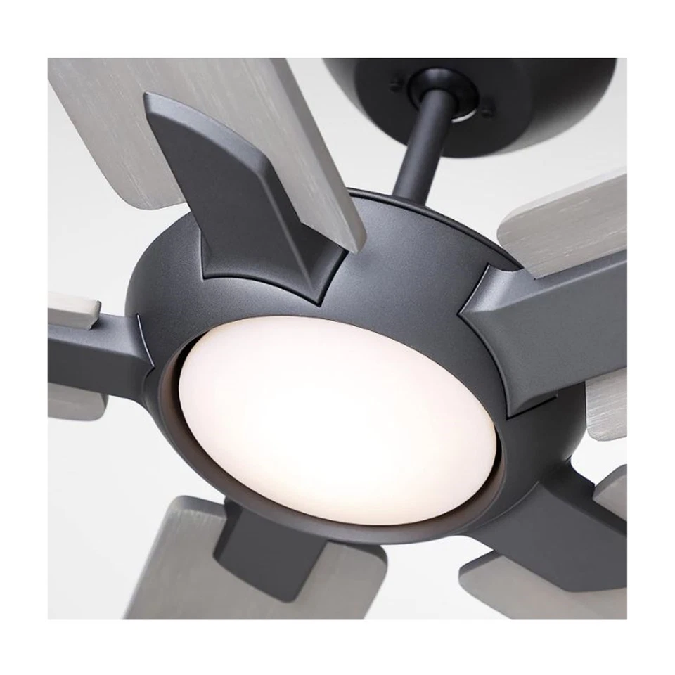 Ventilador de techo Emerson Dorian Eco 60" grafito con luz LED madera gris aspas CF51 Foto 4 de 4