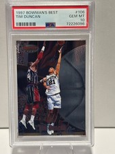 1997 Bowman's Best - Tim Duncan #106 Rookie Card (RC) PSA Gem Mint 10. rookie card picture