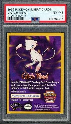 PSA 8 Catch Mew! Blank Back (Square Cut) Insert Pokemon Card B11
