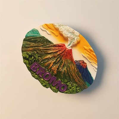 Indonesia Java Island BROMO Tourist Souvenir 3D Resin Refrigerator Fridge Magnet