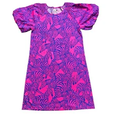 Lilly Pulitzer Rosen T-shirt Mini Dress S Purple Bubble Sleeves Resort Vacation